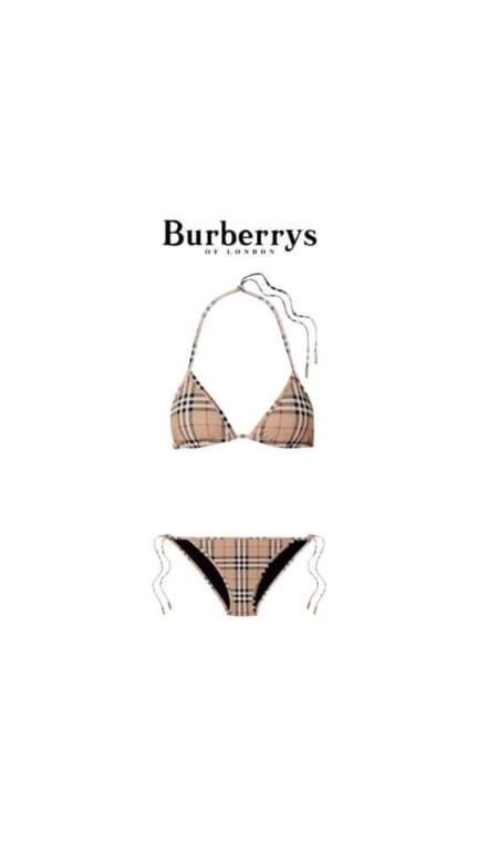 Burberry Swimsuit Plaid Bikini (Category: Luxury Apparel) located in Malabon City. Submitted by designerarchives.ph (Listing ID 1072309446, Image 1). Description: Sizes: S, M, L, XL Check other photos to see other colors and designs. Price may vary depends on the design - 15 days minimum eta - 50% downpayment required - Buyer will shoulder the shipping - No return, no refund Tags: Burberry Pochette Burberry Bikini Burberry Polo Burberry Bag.