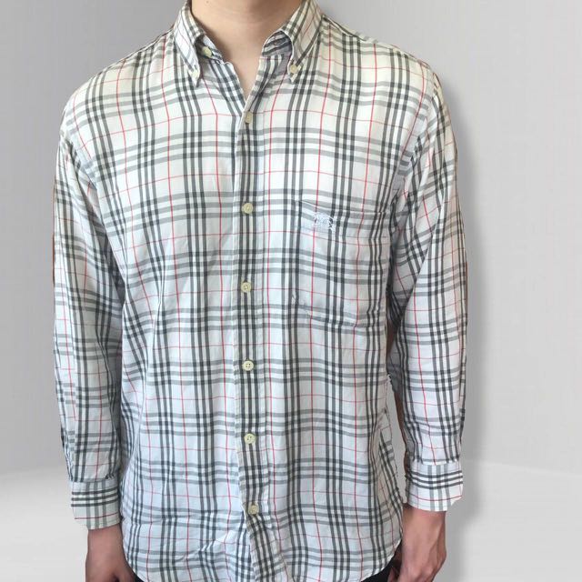 Burberry White Nova Check Long Sleeve, Men's Fashion, Tops & Sets, Formal  Shirts on Carousell