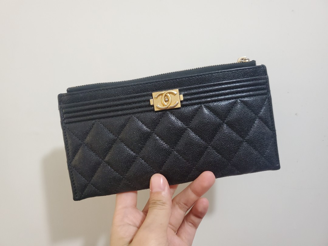 Chanel boy zip wallet pouch Carousell