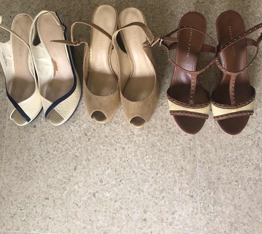 Charles Keith wedge heels RM30 pair size 40
