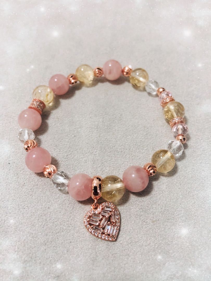 Rose quartz sales and citrine bracelet