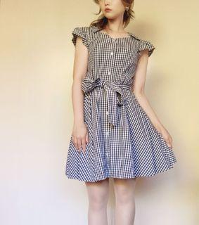 Cotton Gingham Check Dress