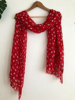 Cotton On - Red Sheep Print Scarf