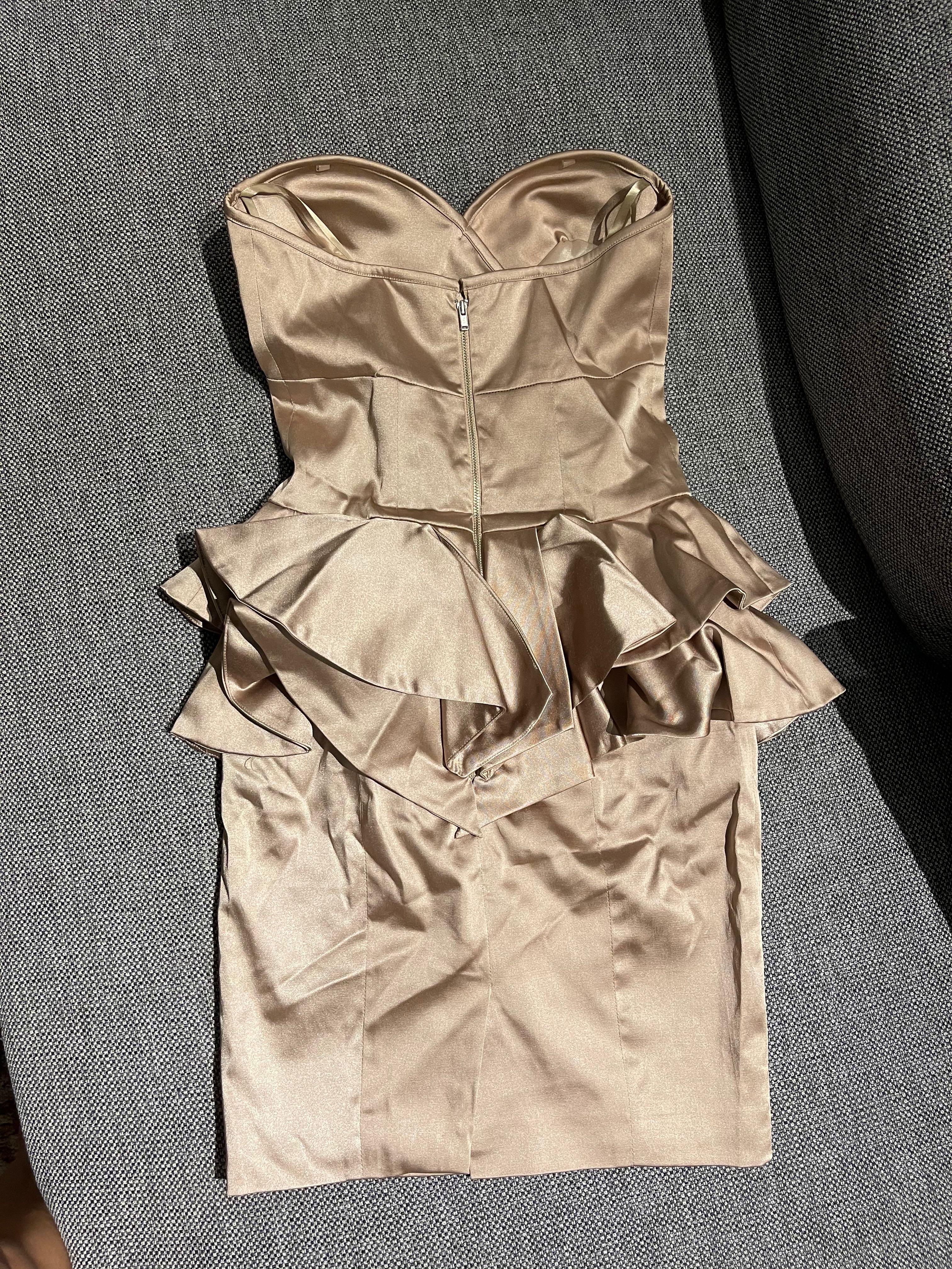 Champagne online peplum dress