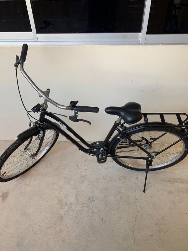 Elops 100 low frame city bike black new arrivals