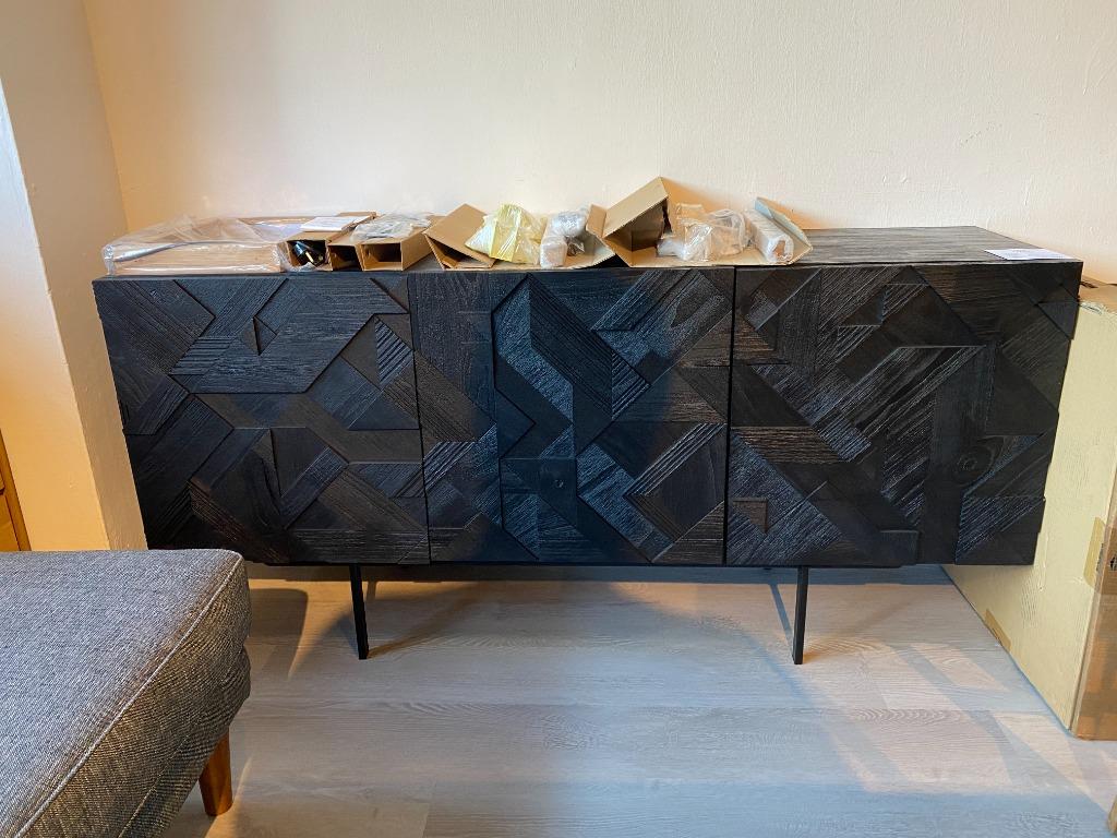 Teak graphic store black sideboard