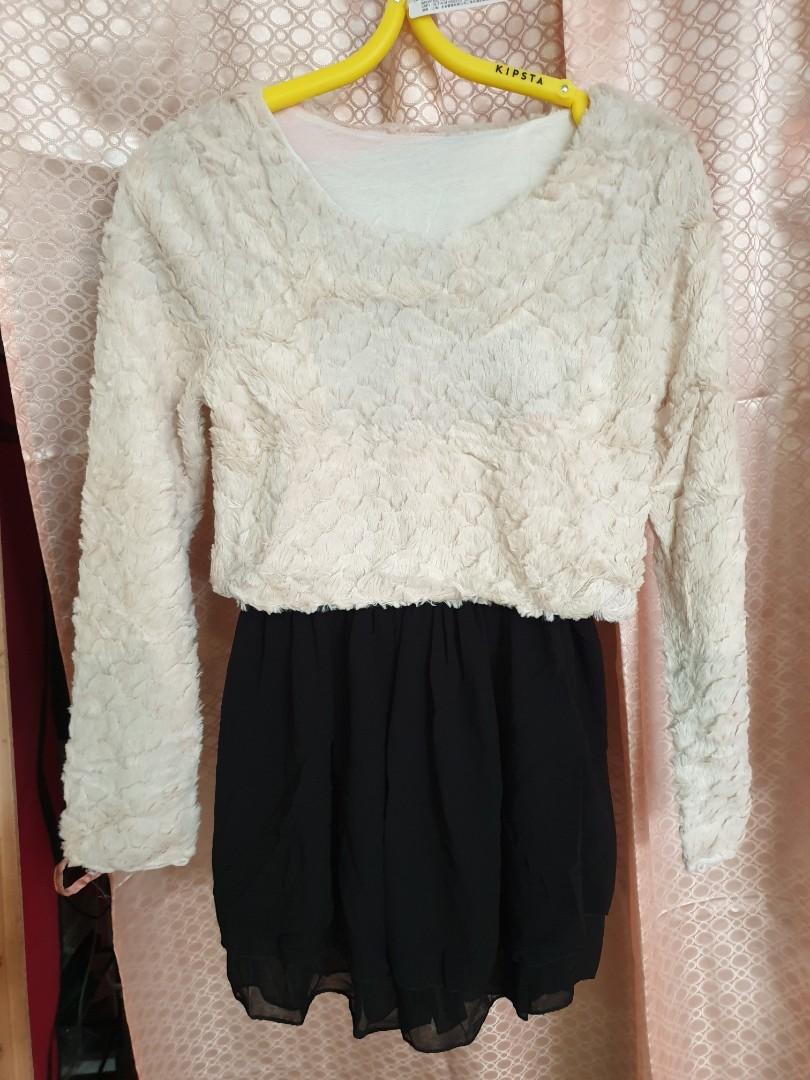 Furry top dress Clearance