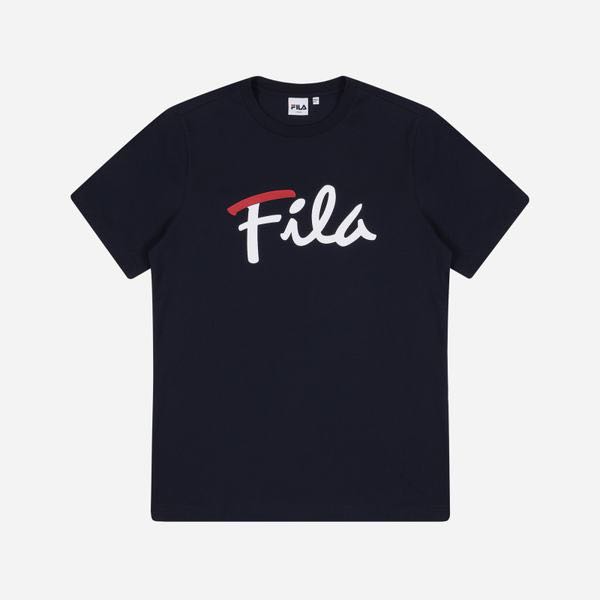 Fila cursive logo t-shirt, Women's Fashion, Tops, Shirts on Carousell