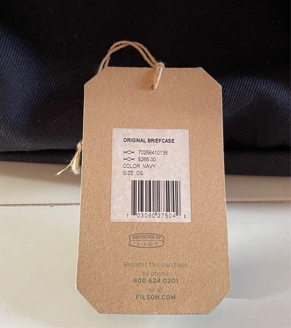 Filson Original Leather Trimmed Twill Briefcase, Men's Fashion, Bags