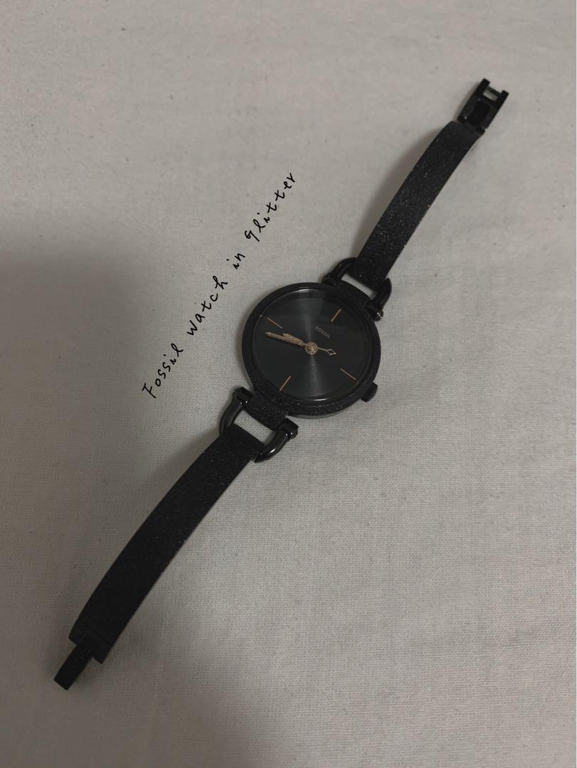 Fossil Georgia Watch in Glitter Black 