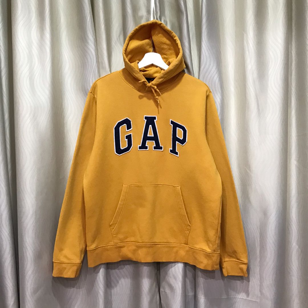 Gap Hoodie Mustard Men s Fashion Tops Sets Hoodies on Carousell