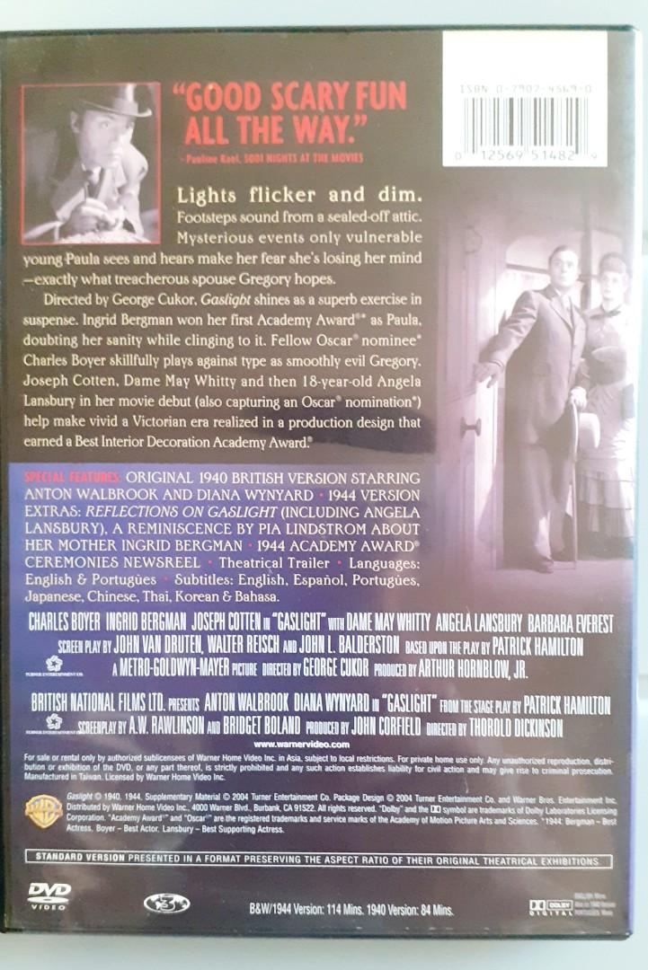 Gaslight 1944 & 1940 Version Classic Thriller Movie - Original US DVD ...