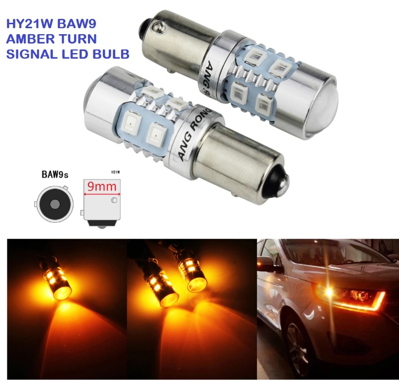 NEW- 1 x HY21W BAX9s (Amber) BAY9s(White) LED Light Bulb For