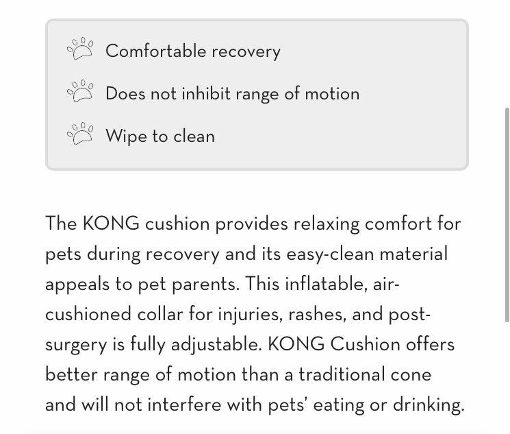 Kong cushion recovery collar top
