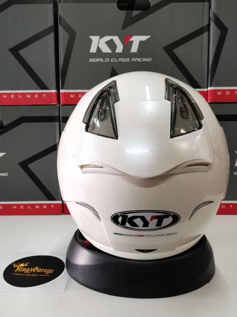 Helmet KYT Hellcat Plain Pearl White, Auto Accessories on Carousell