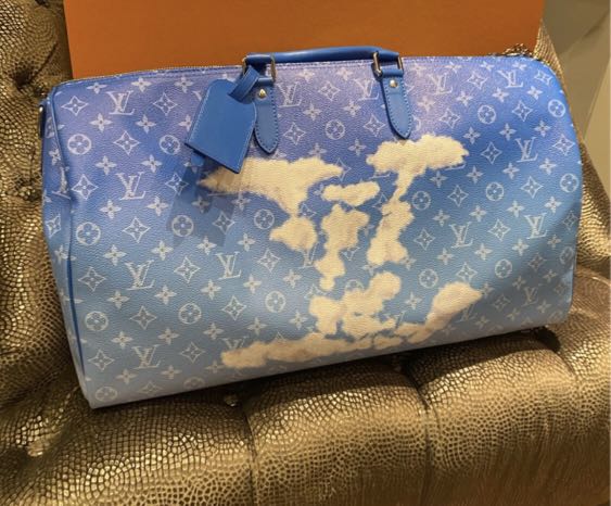 Louis Vuitton Keepall Bandouliere Clouds Monogram 50 Blue