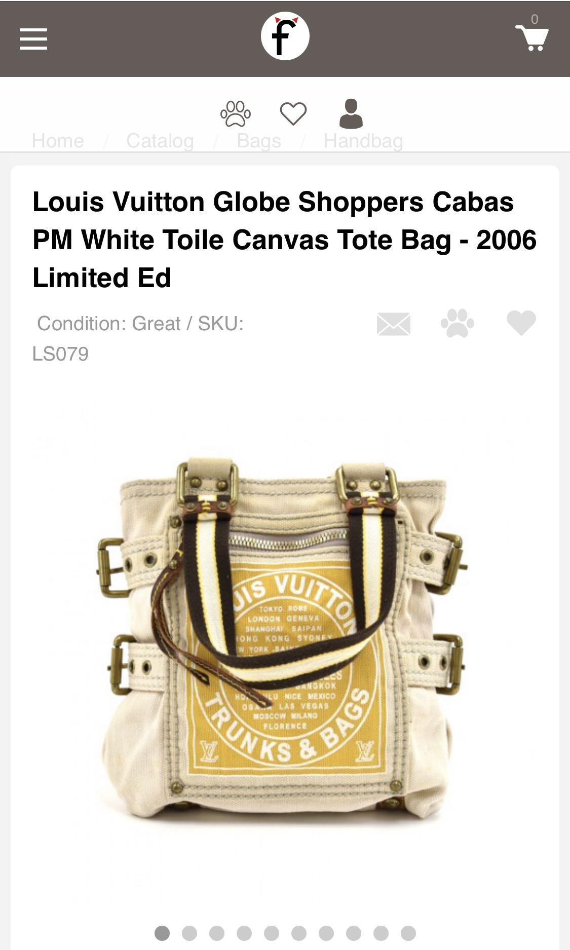 Louis Vuitton Blue Toile Globe Shopper Cabas Bag Excellent Condition Rare