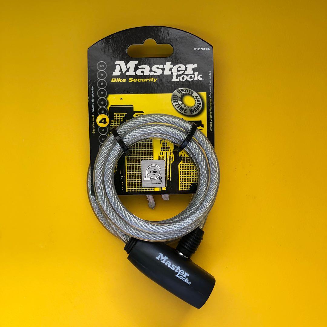 Master Bike Lock with Keys Bicycle Lock with Keys (Category: Bicycles) located in Quezon City. Submitted by bikesmnl (Listing ID 1007872579, Image 3). Description: Bike Lock with Keys Cable Lock with Keys Original Master Lock Bike Security Length 1.8m (6ft) Thickness 8mm diameter Approx. 70 inches Braided steel for maximum strength and flexibility Protective vinyl coating protects against scratches Integrated pin tumbler keyed locking mechanism p