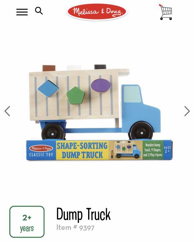 Melissa Doug Shape Sorting Dump Truck BRAND NEW CONDITION