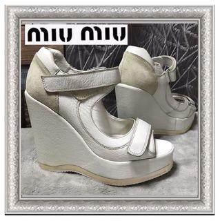 Miu Miu Heels Platform Sandals Made In Italy (Original)