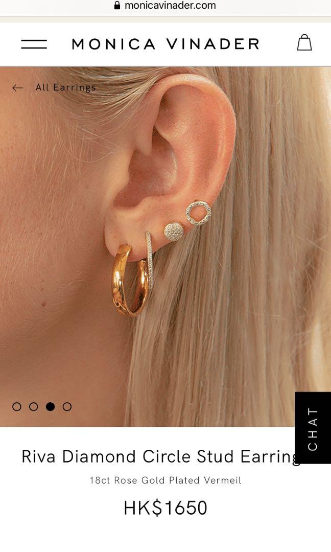 Riva diamond circle stud earrings hot sale