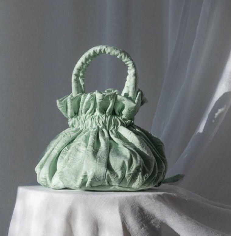 NWOT Olivia Rose The Label Green Brocade Puff Bag, Women's ...