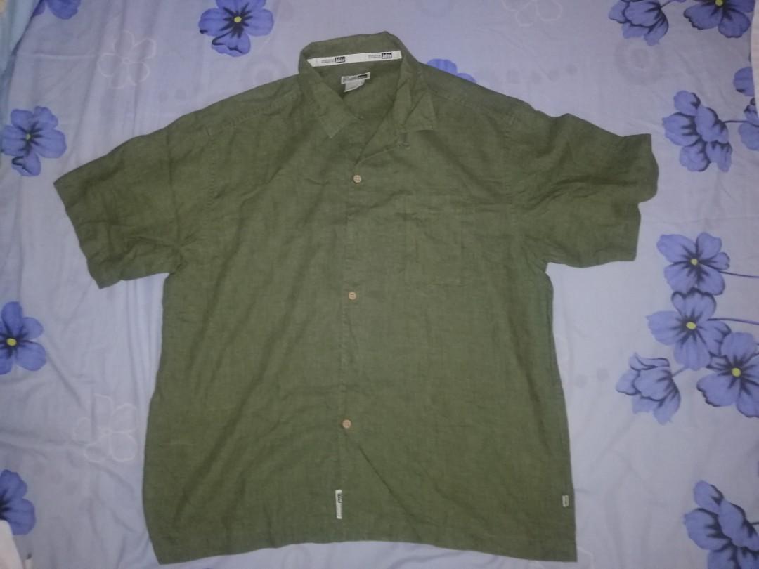 olive green polo button down