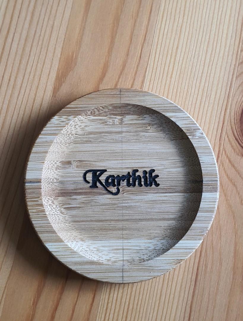 Personalised Name And Logo Bamboo Coasters Hari Raya Designs Design Craft Handmade Craft On Carousell