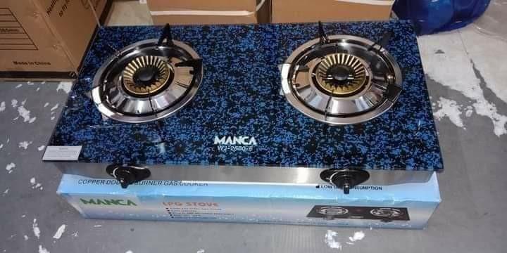 PRE ORDER DOUBLE BURNER GAS STOVE (Category: Other Kitchenware & Tableware) located in Pasig City. Submitted by meanntamayo (Listing ID 1072301962, Image 1). Description: PRE-ORDER (rd) Manca Double Stove (Glass) Super Ganda <3 💸2,500.