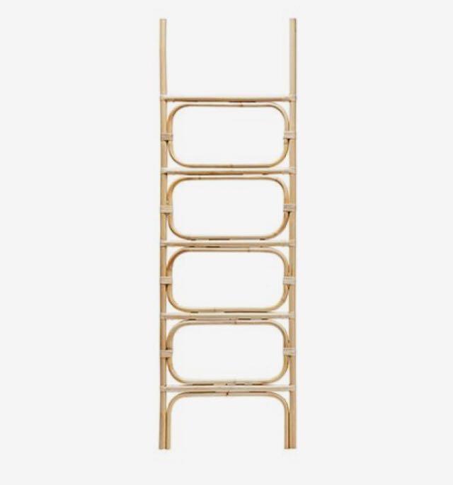 Accent Wall Decor Leaning Ladder Shelf Rattan Ladder Shelf Leaning