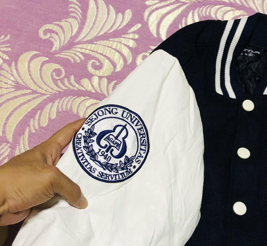 Coats & Jackets, Sejong uni dragon embroidered varsity jacket