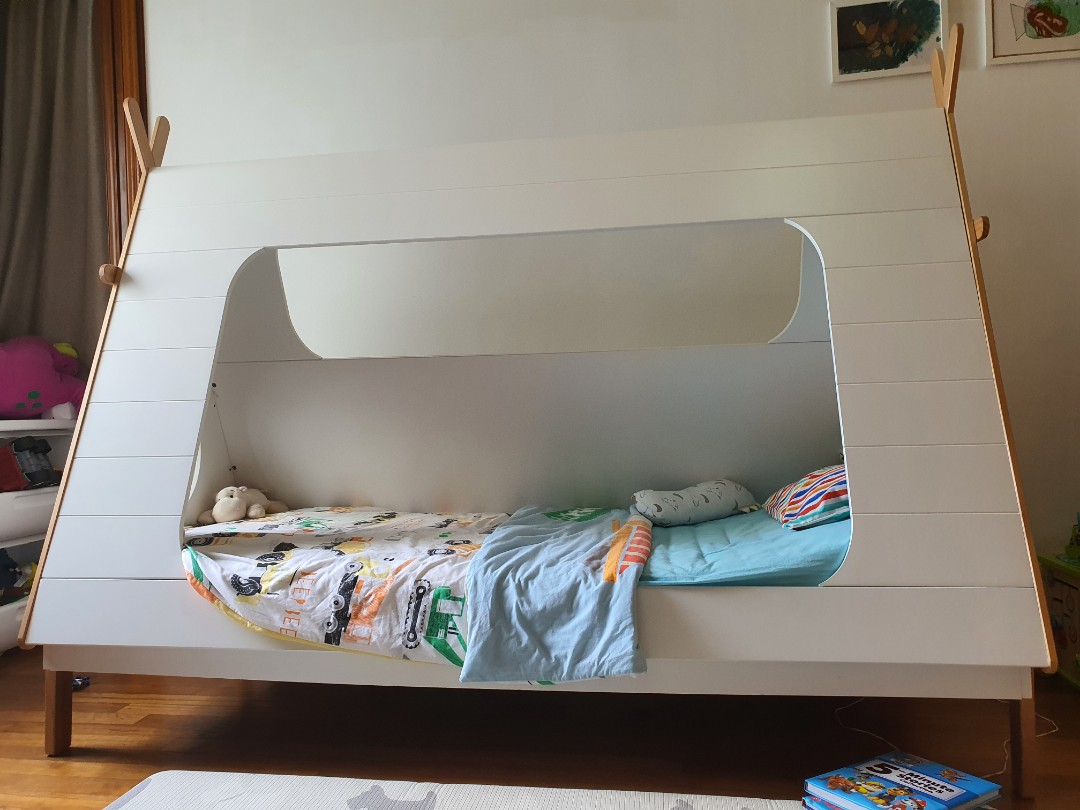 Single size tipi bed with mattress, Furniture, Beds & Mattresses on