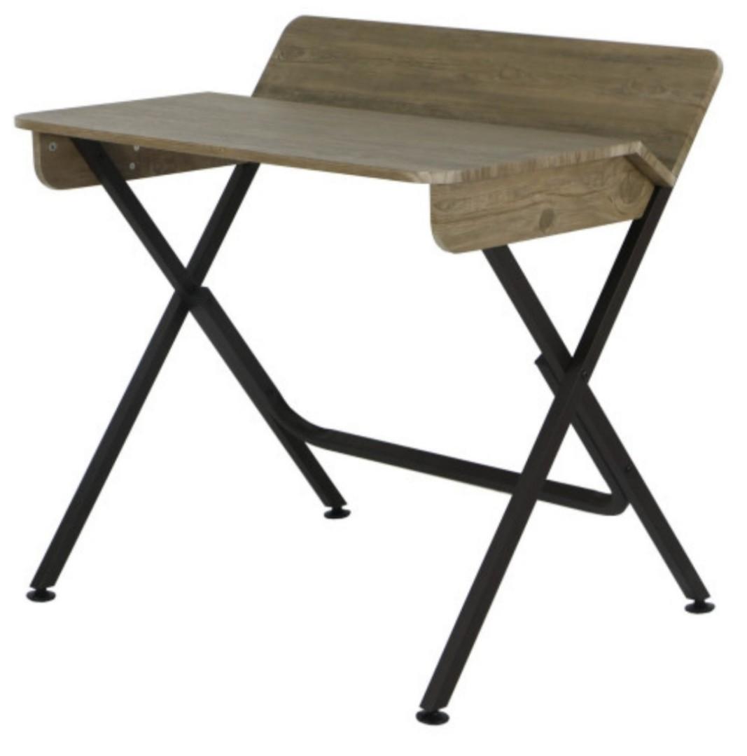 Study table (Brown) (Category: Tables & Sets) located in Singapore. Submitted by cwl688 (Listing ID 1072199809, Image 1). Description: I have 2pcs available. Tables are in good condition. 1 table for $45, 2 tables for $80. Material: - Particle Board with Stamped PVC Finish - Brown Powder Coated Steel Tube Frame/Legs - Black Adjustable Stoppers at Legs Base - Non-Foldable Desk - Weight 13kg Dimension - Height : 85cm - Width : 90cm - Depth : 64cm M