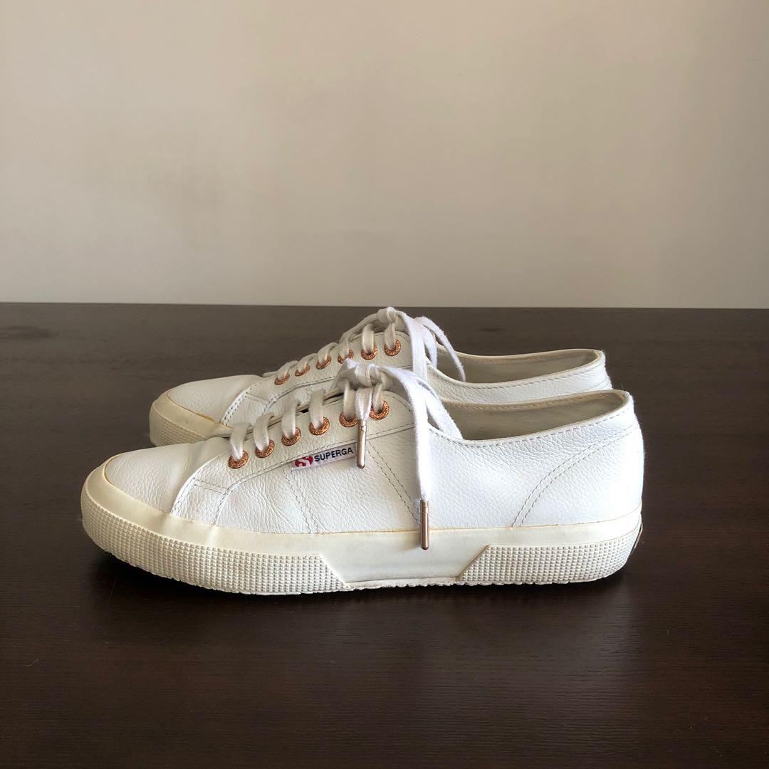 White and shop rose gold superga