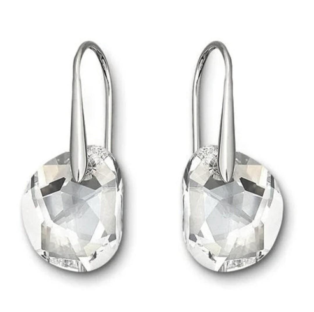Swarovski Galet Pierced Crystal Drop Earrings, Women's Fashion, Jewelry ...