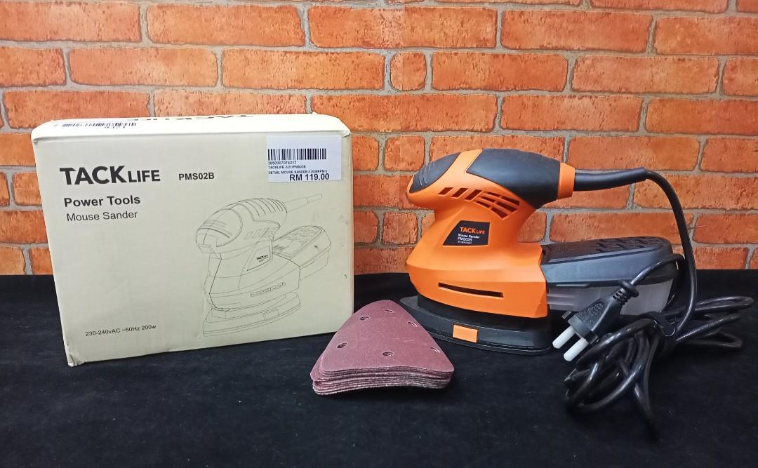 TACKLIFE PMS02B Detail Mouse Sander 1.67A 200W with 360 Rotatable Sanding Pad Sanding Paper 12000 OPM Corner Palm Sander