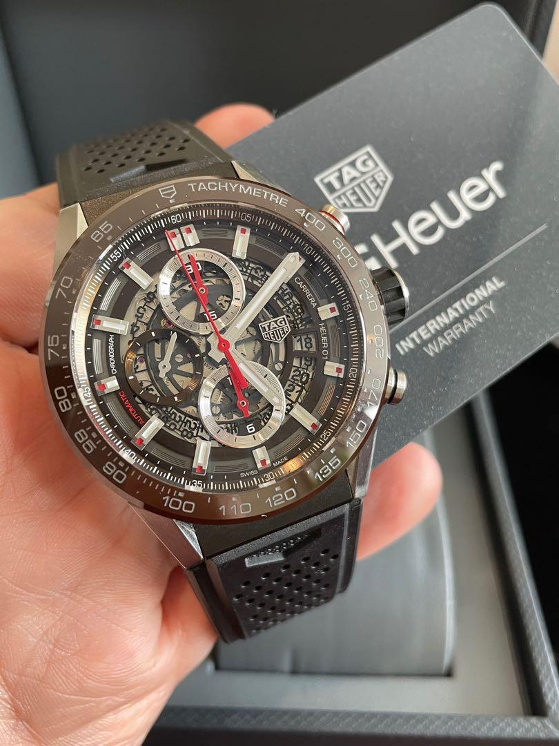 Tag Heuer Carrera Heuer 01 Skeleton Automatic, Men's Fashion, Watches &  Accessories, Watches on Carousell