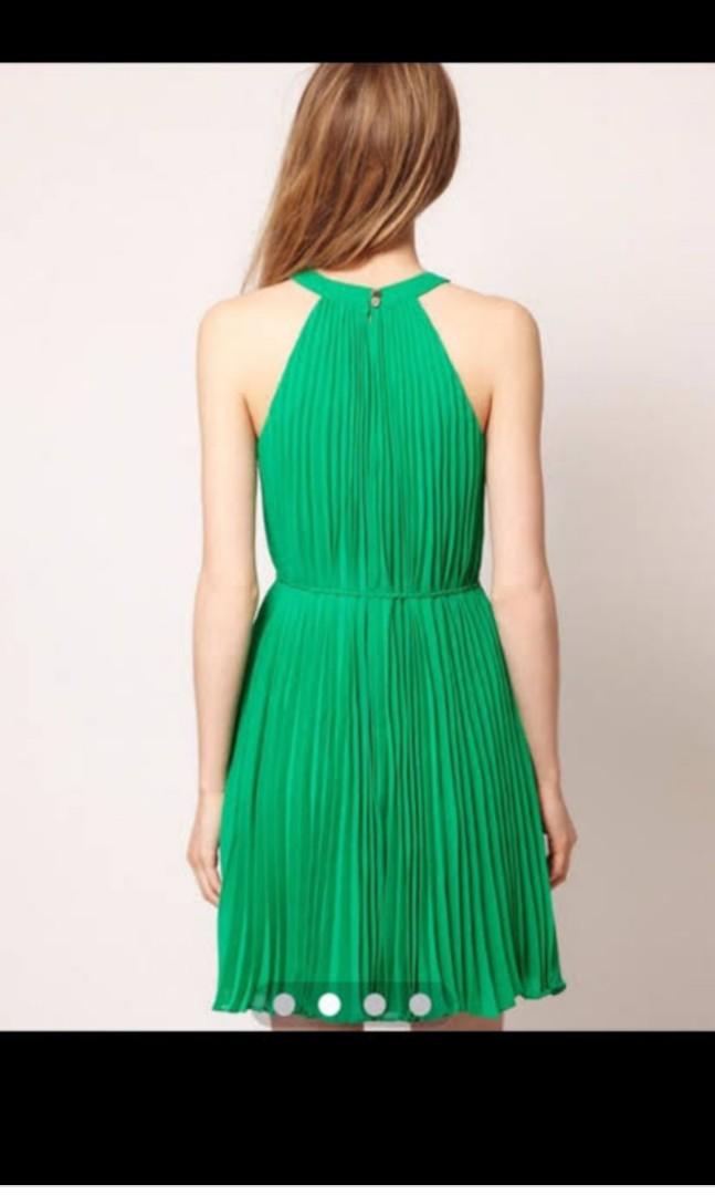 Ted baker discount green pleated dress