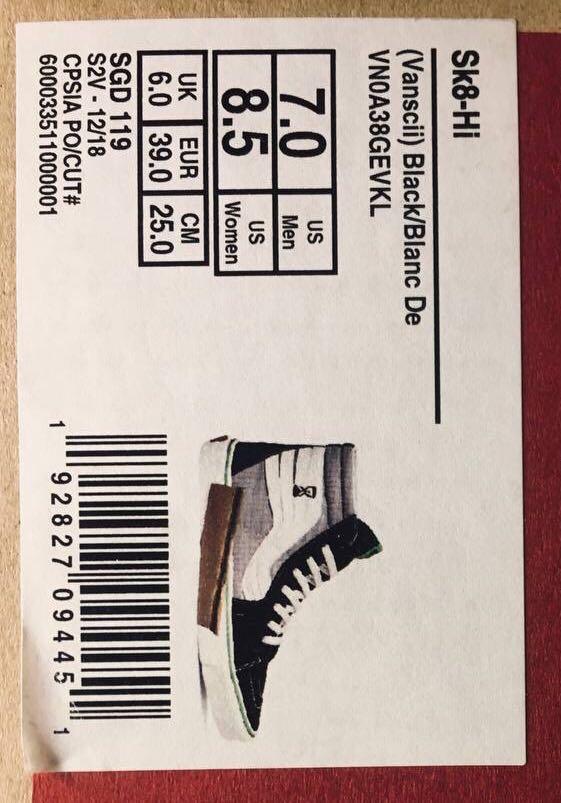 Vans Sk8 Hi Bid tapak 0 Men s Fashion Footwear Sneakers on