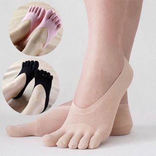 📺Women Cotton Blend Lace Antiskid Invisible Low Cut Socks Toe Ankle Sock