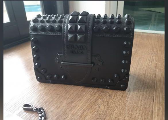 Prada studded deals cahier bag