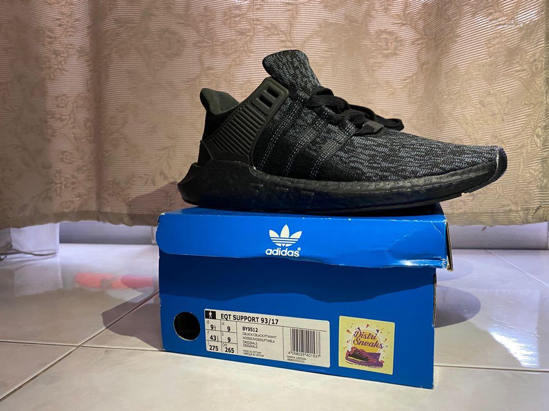 Adidas originals eqt support 93/17 triple black shop