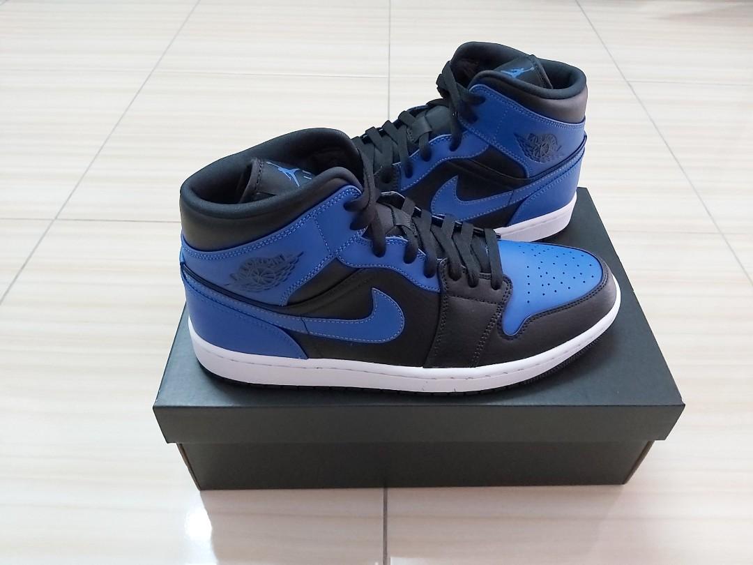 Air Jordan 1 Mid Royal Blue Men S Fashion Footwear Sneakers On Carousell