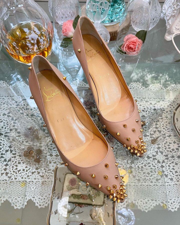 Authentic Christian Louboutin Degraspike Mid Heel Red Sole Pumps
