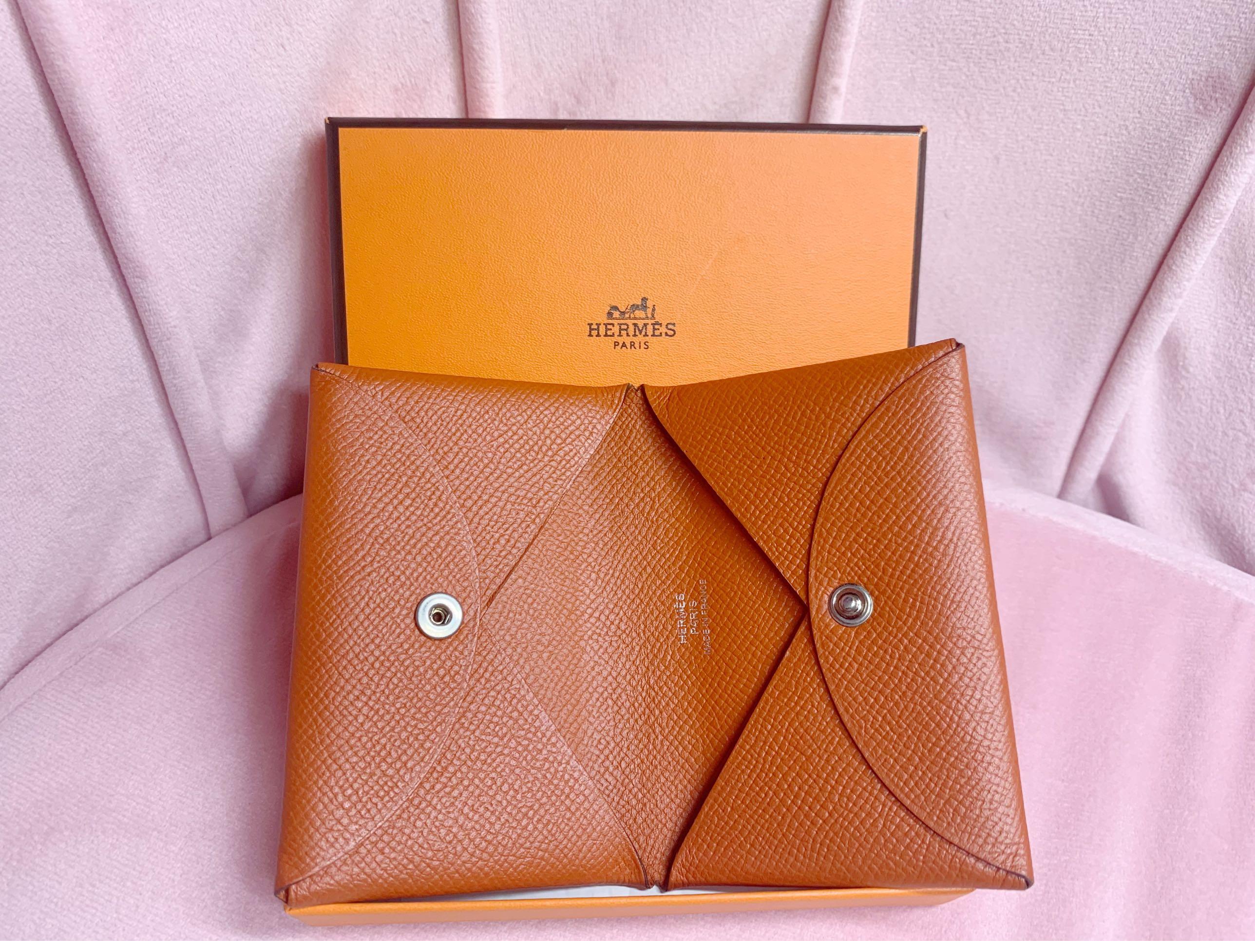 Authentic Hermes Calvi Card Holder, Luxury, Bags & Wallets on 