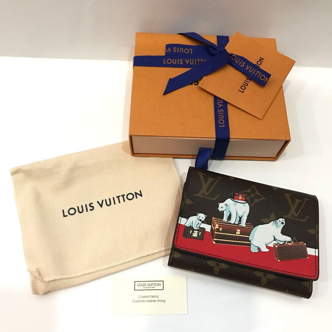 Louis Vuitton Wallet Victorine Illustre Xmas Polar Bear Monogram Brown/Red  in Coated Canvas with Gold-tone - US