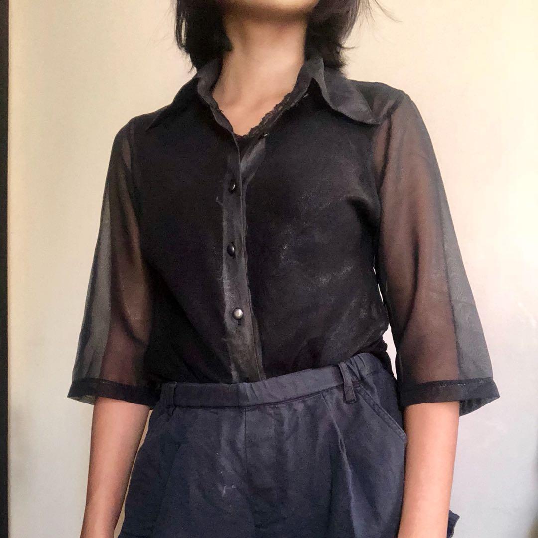 semi transparent blouse