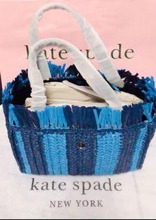 BN Kate Spade ♠️ Limited Edition Blzblumult Blue Straw Bag 🌈