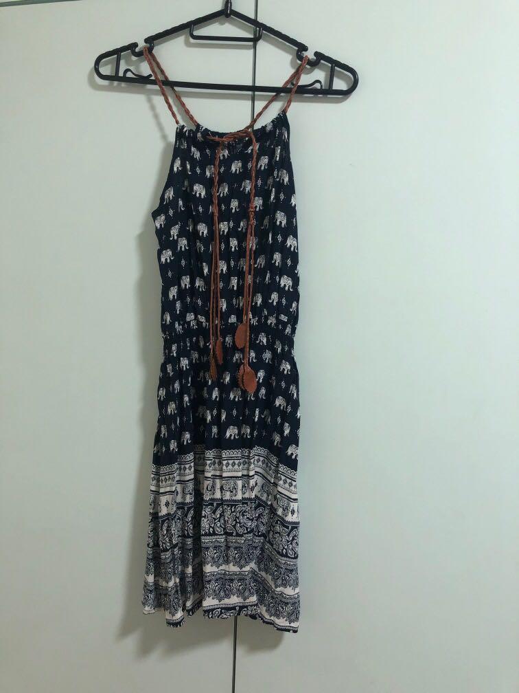 Elephant print dress top