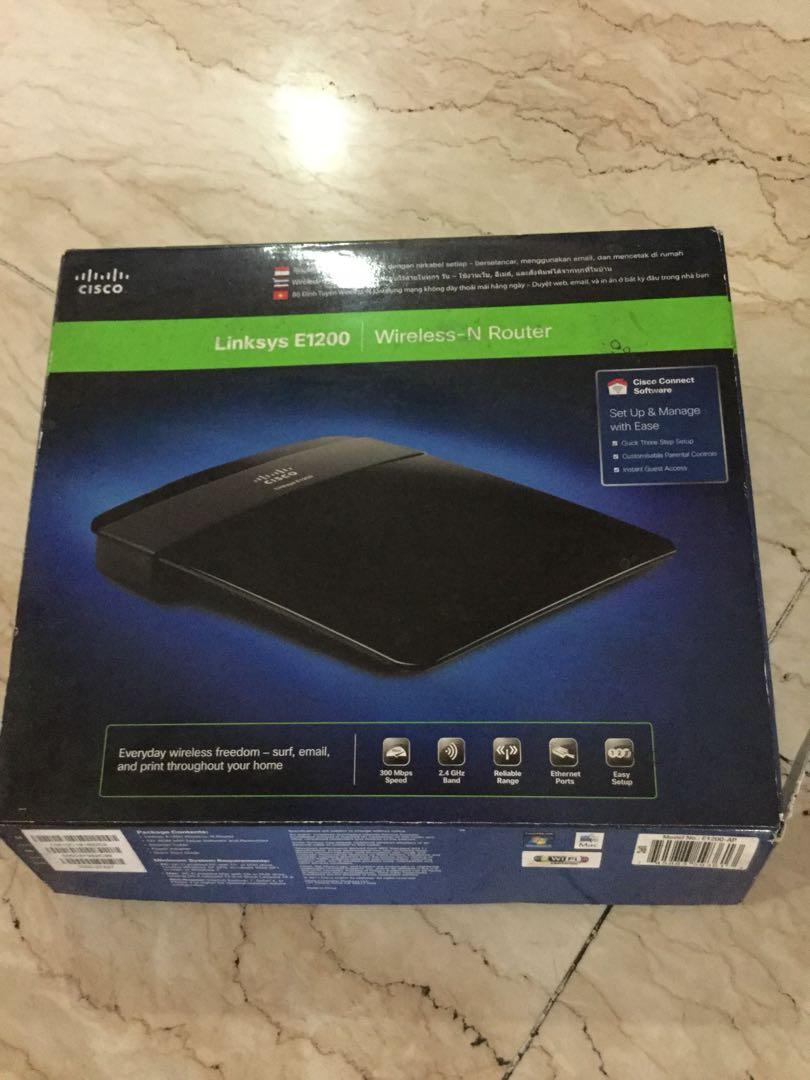 Cisco Linksys E1200 (Category: Networking) located in Quezon City. Submitted by lftanco (Listing ID 1067174773, Image 1). Description: Cisco Linksys E1200 Wireless-N Router. Sell including 2 pldt wireless router with extra Ethernet Lan cables.